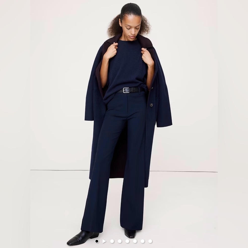 NWT Banana Republic High Rise Modern City Stretch Navy Pant Sz 8/Long
